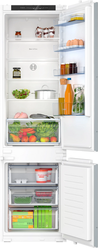 Bosch KIN96NSE0G Series 2 No Frost Integrated Fridge Freezer, Sliding Hinge, 70/30, White, E Rate