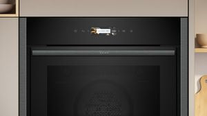 Neff N70 Slide and Hide B54CR71G0B Built-In Electric Single Oven, Graphite Grey with Pyrolytic Cleaning, A+ Rated