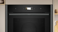 Neff N90 Slide and Hide B64CS71G0B Built-In Electric Single Oven, Graphite Grey with Pyrolytic Cleaning, A+ Rated