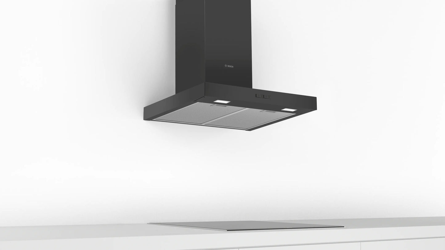 Bosch DWB66BC60B Series 2 60cm Chimney Cooker Hood, Black, B Rated