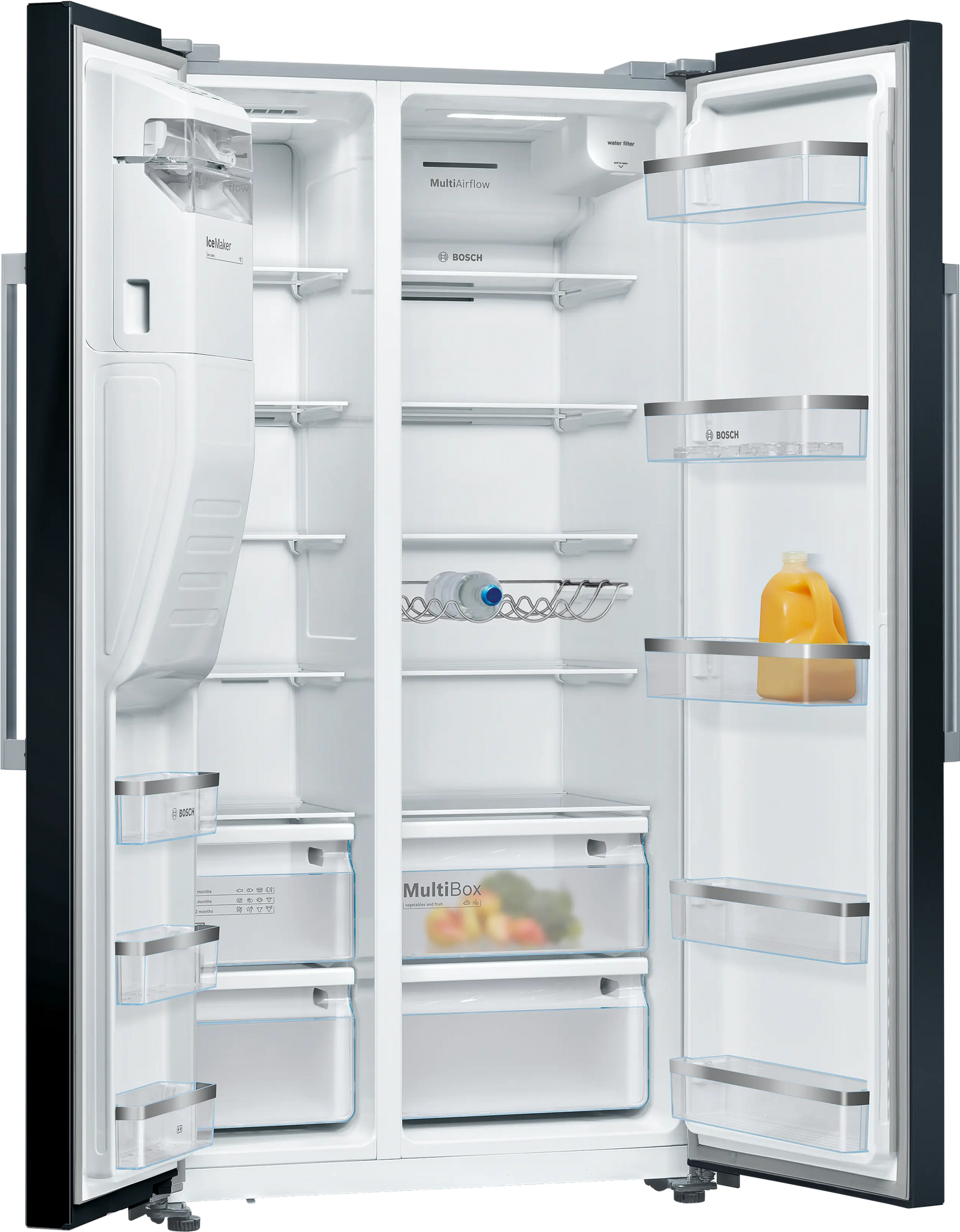 Bosch KAD93ABEP Series 6 American Fridge Freezer, Plumbed, Black, E Rated