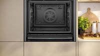 Neff N70 Slide and Hide B54CR71G0B Built-In Electric Single Oven, Graphite Grey with Pyrolytic Cleaning, A+ Rated