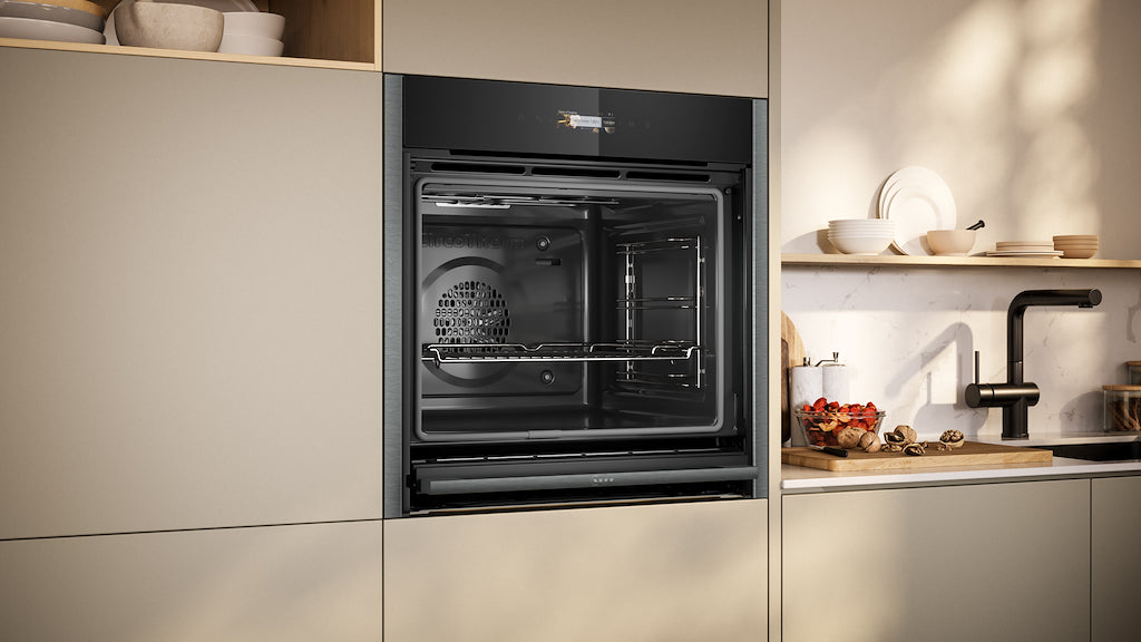 Neff N70 Slide and Hide B54CR71G0B Built-In Electric Single Oven, Graphite Grey with Pyrolytic Cleaning, A+ Rated