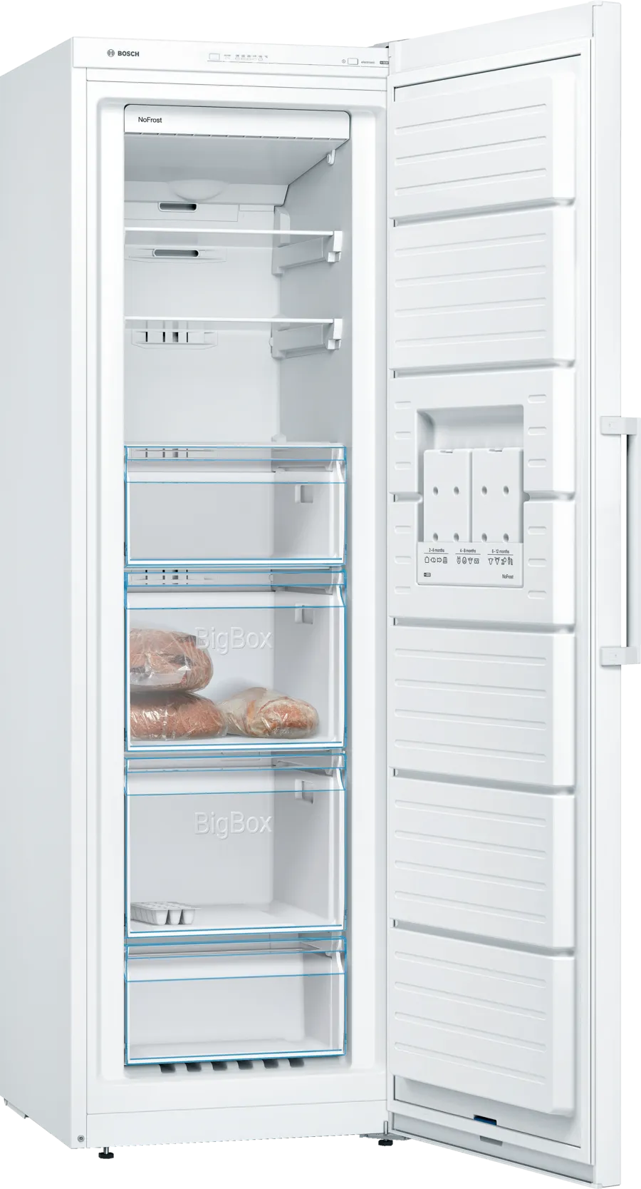 Bosch GSN36VWEPG Series 4 No Frost Tall Freezer, White, E Rated