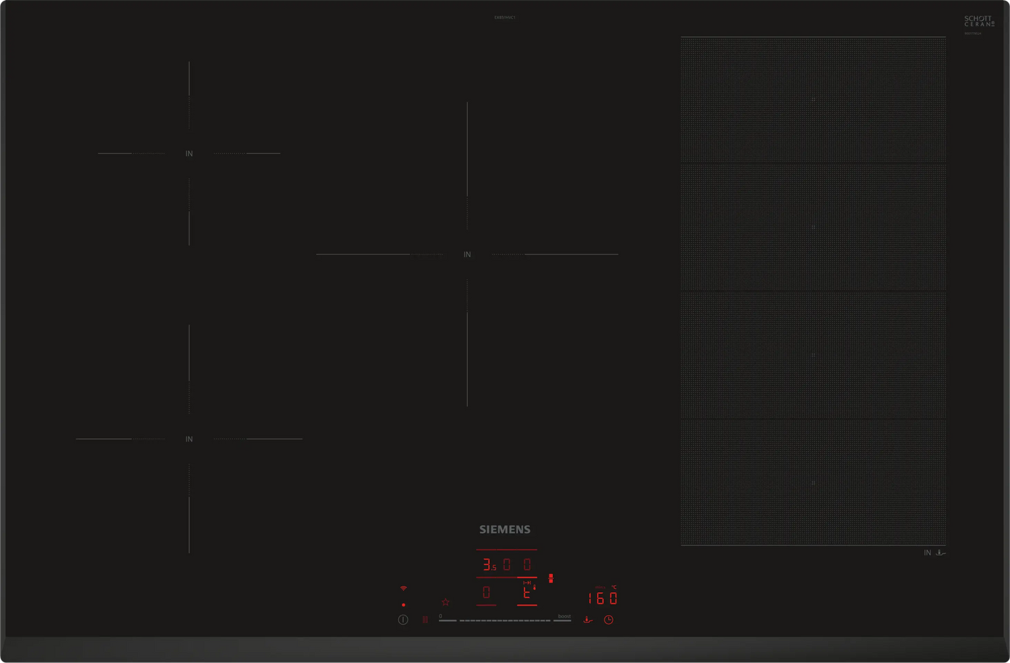 Siemens EX851HVC1E iQ700 80cm Induction Hob, Black