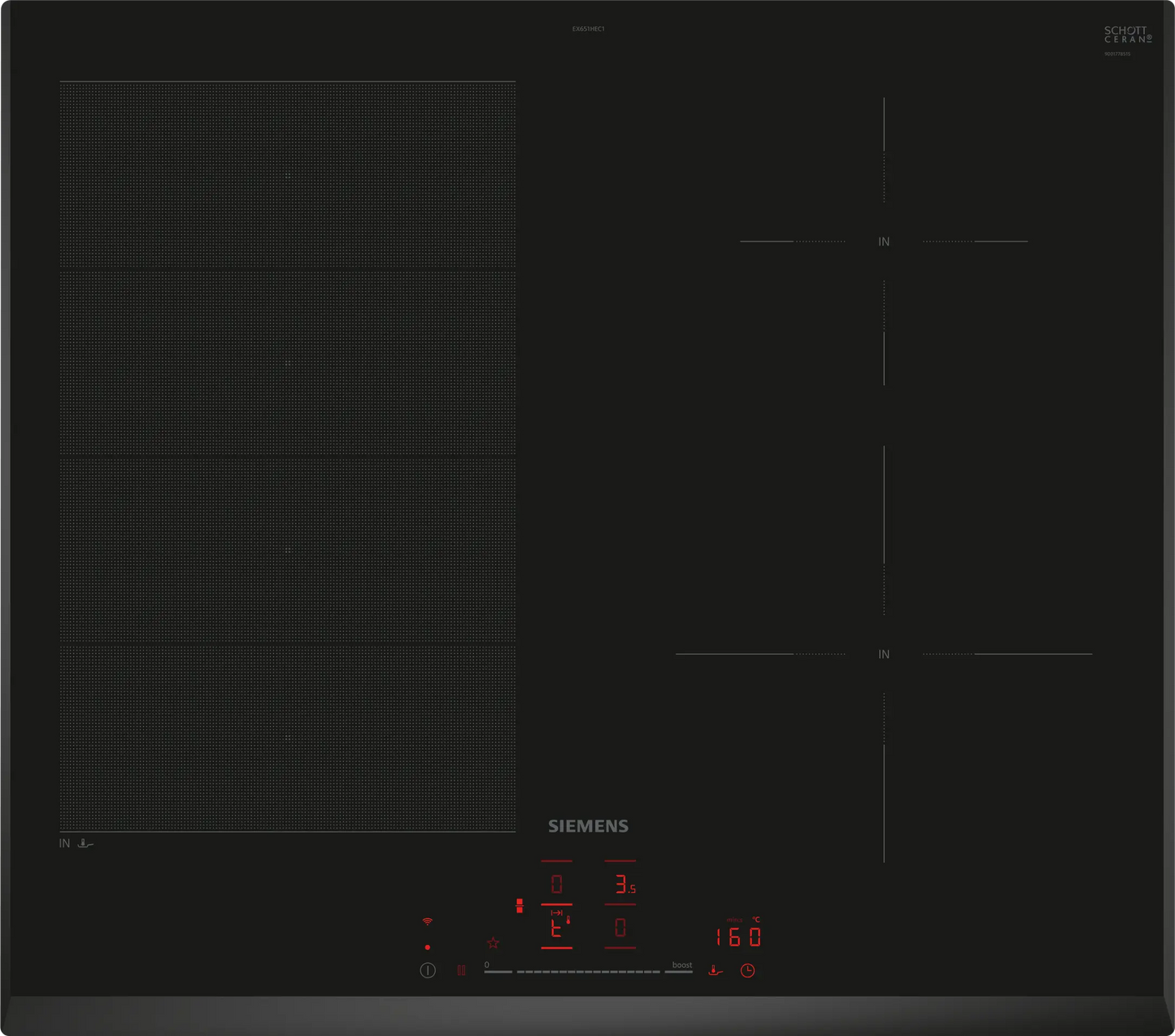 Siemens iQ700 EX651HEC1E 60cm Wide Black Induction Hob