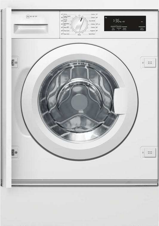 Neff W543BX2GB Integrated Washing Machine, 8kg, 1400 Spin, White, C Rated