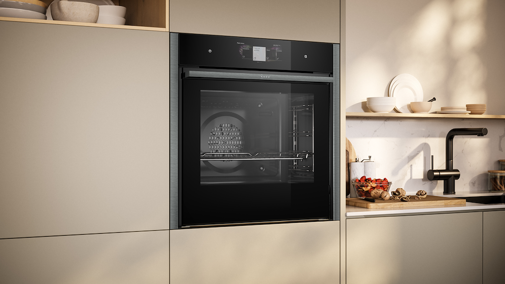 NEFF N90 Slide & Hide® B64VT73G0B Wifi Connected Built In Electric Single Oven with Pyrolytic Cleaning - Graphite - A+ Rated