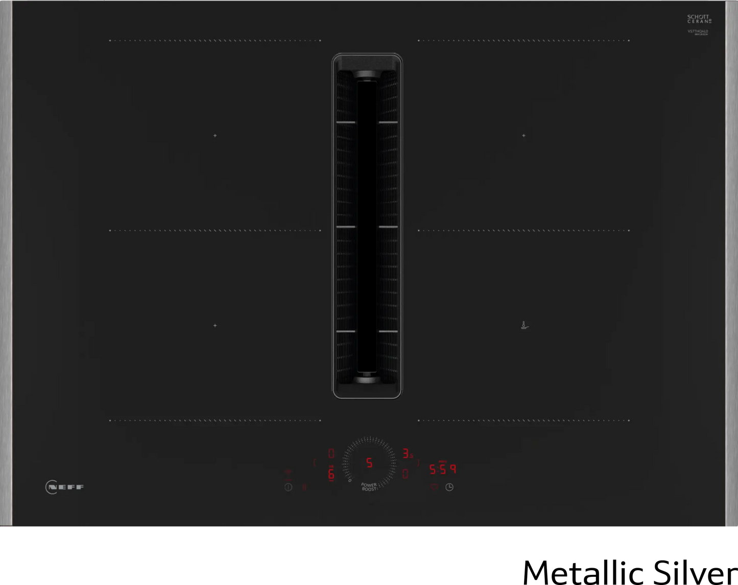 Neff V57YHQ4C0 N70, Induction hob with integrated ventilation system, 70 cm, Flex Design