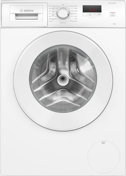 Bosch WGE03408GB Series 2 Washing Machine, 8kg, 1400 Spin, White, A Rated