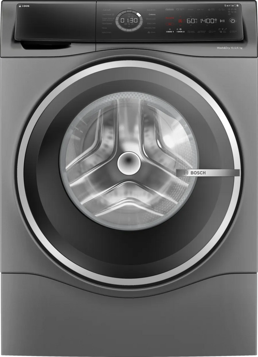 Bosch WNC254ARGB Series 8 i-Dos Washer Dryer, 10kg/6kg, 1400 Spin, Grey, D Rated