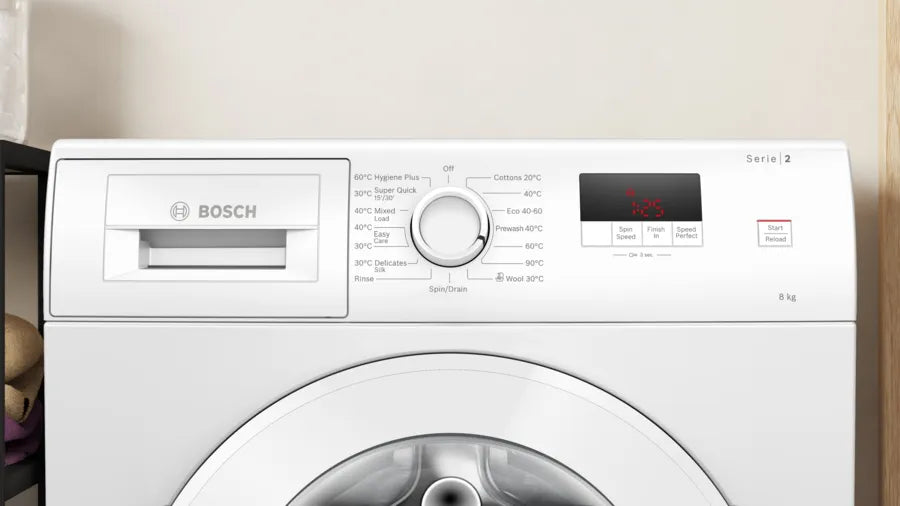 Bosch WGE03408GB Series 2 Washing Machine, 8kg, 1400 Spin, White, A Rated