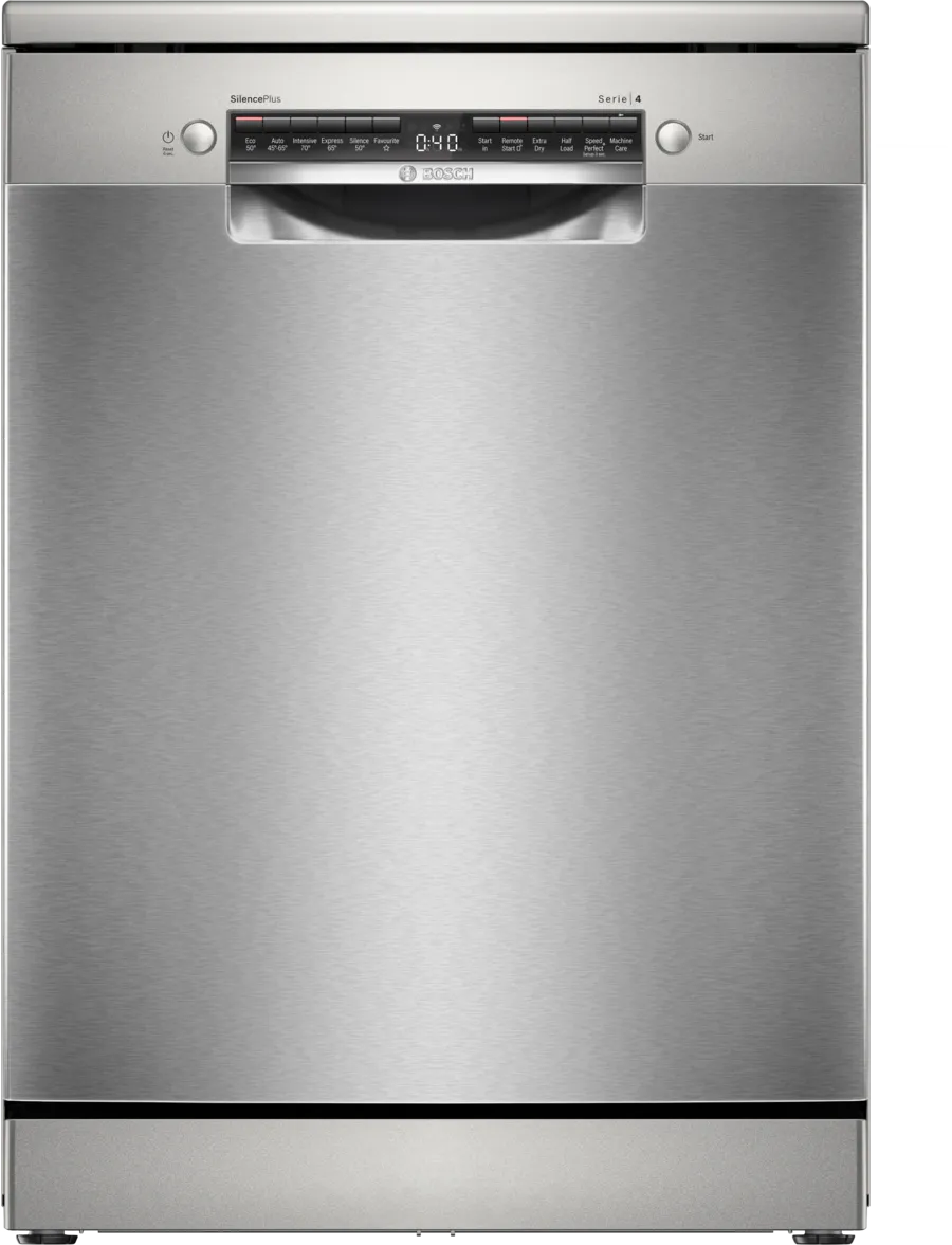 Bosch SMS4EMI06G Series 4 Dishwasher, 14 Place Settings, Silver, B Rated