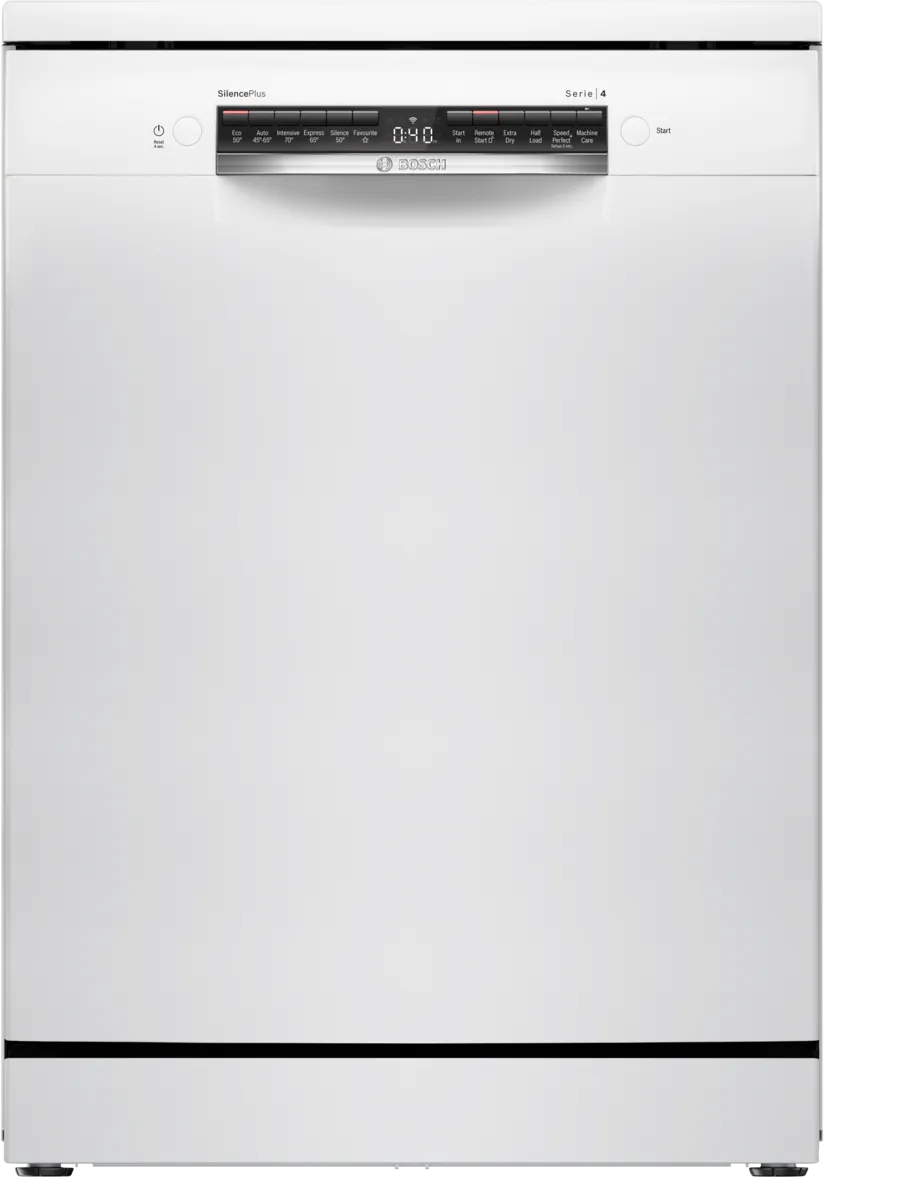 Bosch SMS4EMW06G Series 4 Dishwasher, 14 Place Settings, White, B Rated