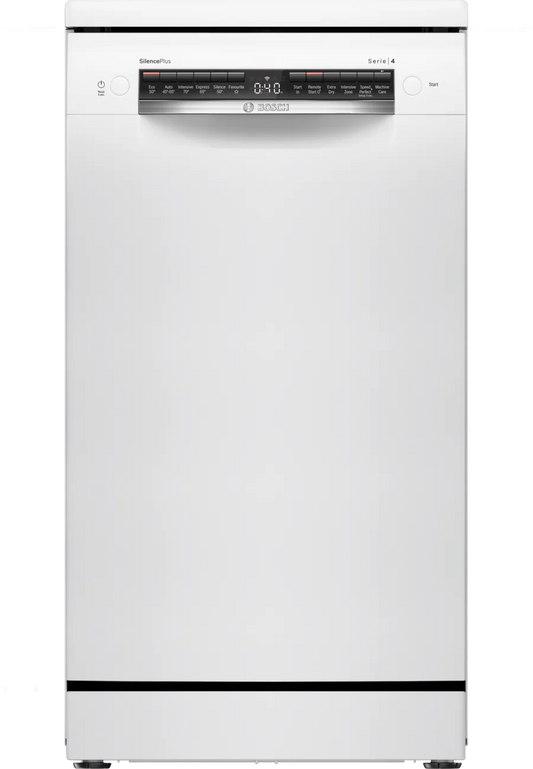 Bosch SPS4HMW49G Series 4 Slimline Dishwasher, 10 Place Settings, White, E Rated