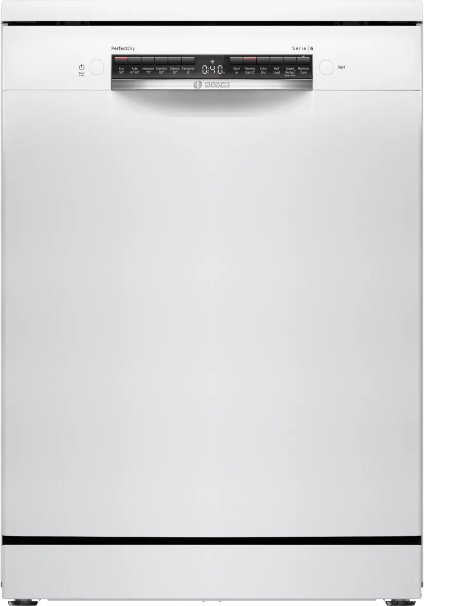 Bosch SMS6ZCW10G Series 6 Dishwasher, 14 Place Settings, White, B Rated