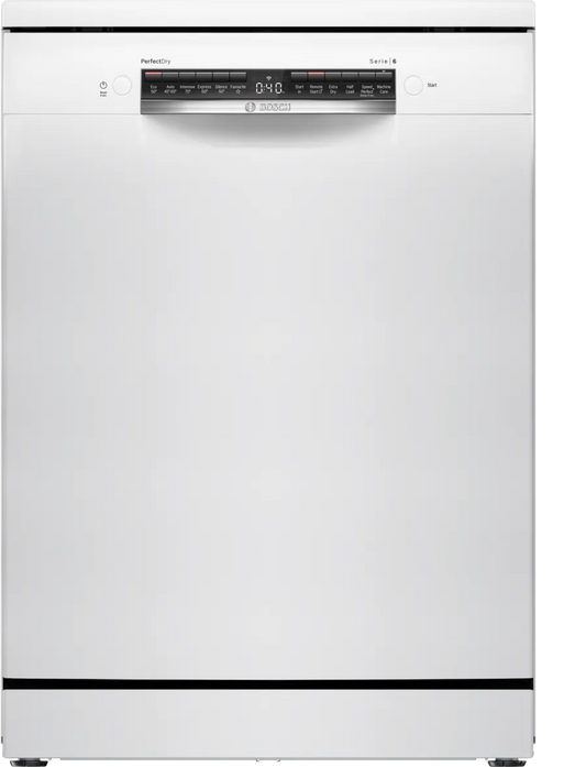 Bosch SMS6ZCW10G Series 6 Dishwasher, 14 Place Settings, White, B Rated