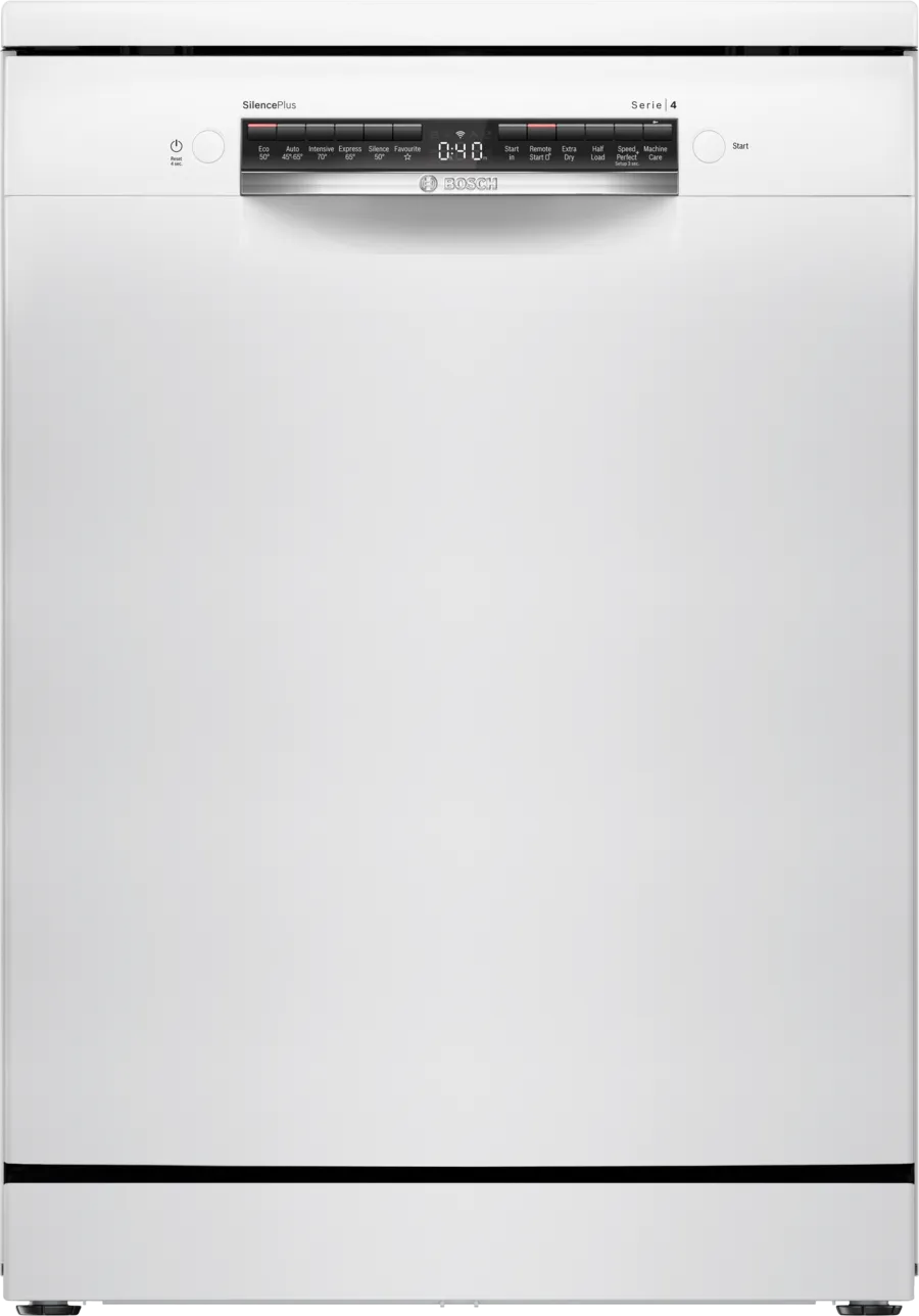 Bosch SMS4EKW06G Series 4 Dishwasher, 13 Place Settings, White, B Rated