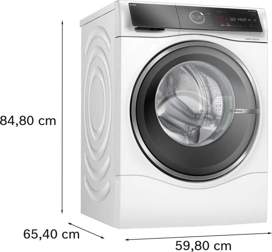 Bosch WNC25410GB Series 8 i-Dos Washer Dryer, 10kg/6kg, 1400 Spin, White, D Rated
