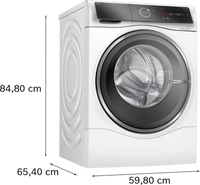 Bosch WNC25410GB Series 8 i-Dos Washer Dryer, 10kg/6kg, 1400 Spin, White, D Rated
