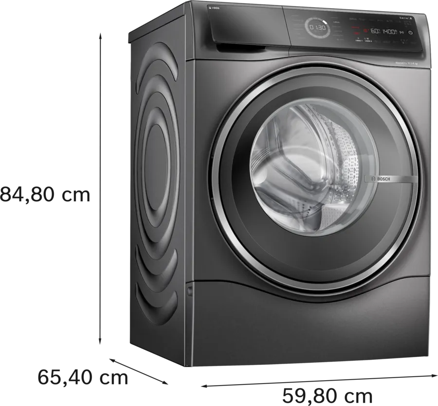 Bosch WNC254ARGB Series 8 i-Dos Washer Dryer, 10kg/6kg, 1400 Spin, Grey, D Rated