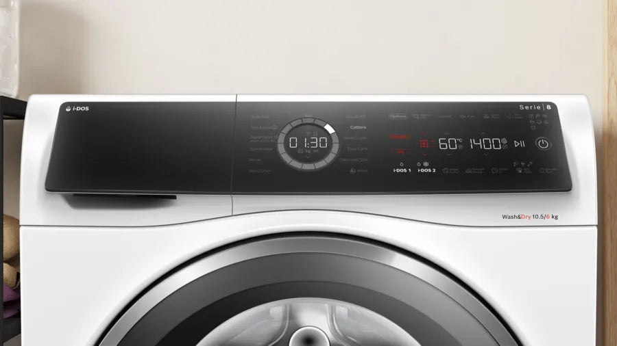 Bosch WNC25410GB Series 8 i-Dos Washer Dryer, 10kg/6kg, 1400 Spin, White, D Rated