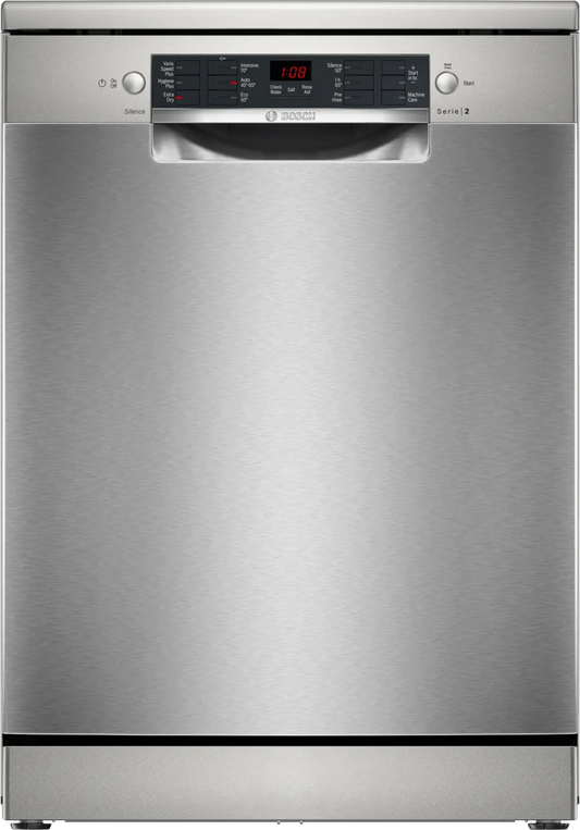 Bosch SMS26AI08G Series 2 Dishwasher, 12 Place Settings, Stainless Steel, E Rated
