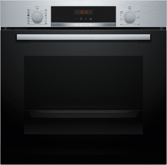 Bosch HQA574BS3B Series 4 Built-In Electric Single Oven with Pyrolytic Cleaning, Stainless Steel, A+ Rated