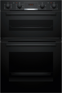 Bosch MBA533BB3B Series 4 Built-In Electric Double Oven, Black, A Rated