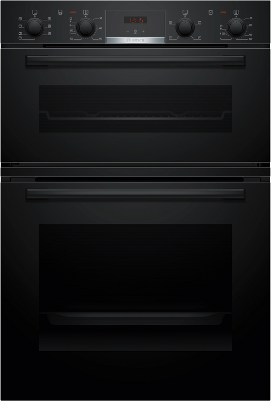 Bosch MBA533BB3B Series 4 Built-In Electric Double Oven, Black, A Rated