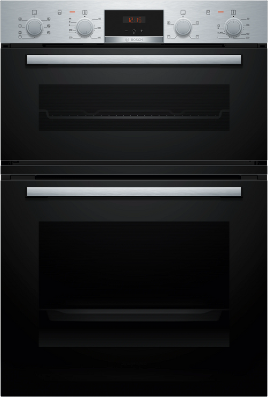 Bosch MBA533BS3B Series 4 Built-In Electric Double Oven, Stainless Steel, A Rated