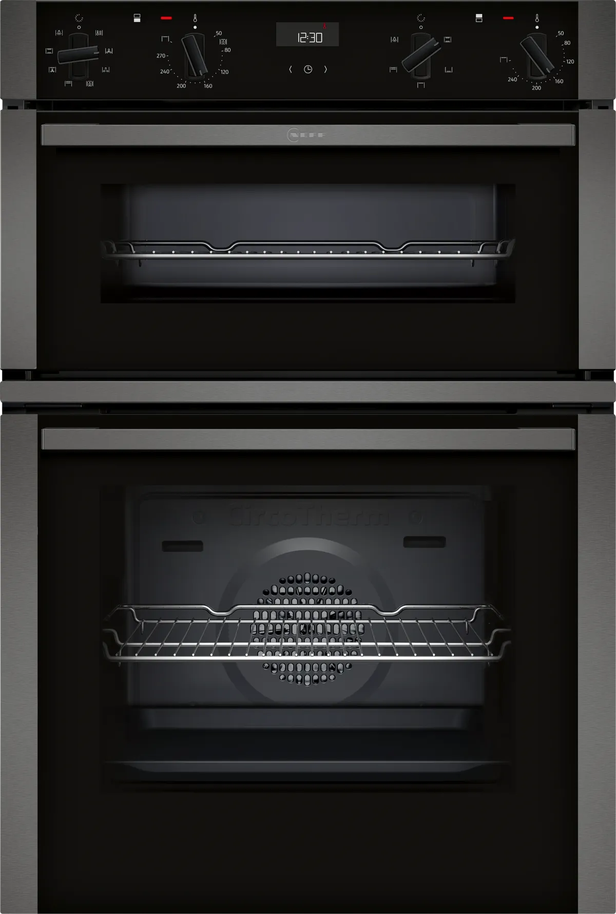Neff U1ACE2AG3B N50 Built-In Electric Double Oven, Graphite Grey, A Rated