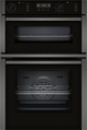 Neff U2ACH7AG7B N50 Built-In Electric Double Oven, Graphite Grey with Pyrolytic Cleaning, A Rated