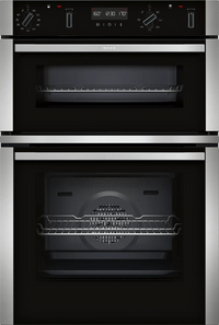 Neff U2ACH7AN7B N50 Built-In Electric Double Oven with Pyrolytic Cleaning, Stainless Steel, A Rated
