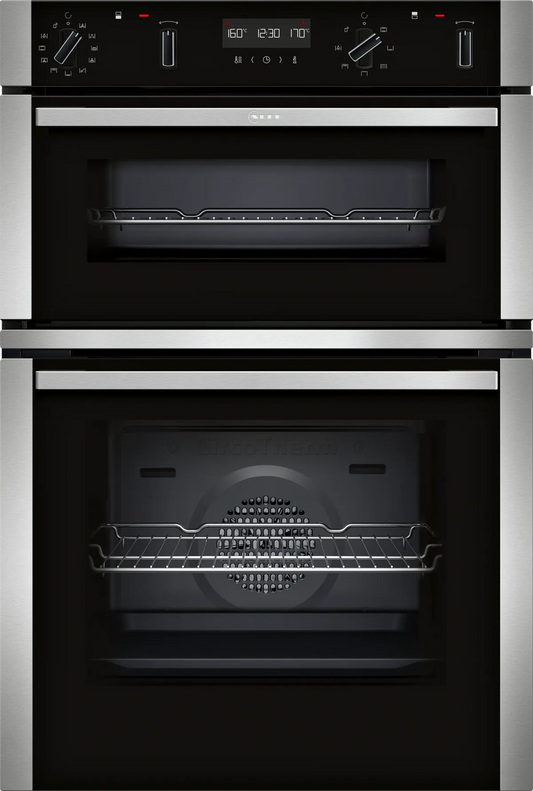 Neff U2ACH7AN7B N50 Built-In Electric Double Oven with Pyrolytic Cleaning, Stainless Steel, A Rated
