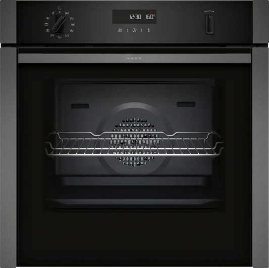 Neff B6ACH7AG7B N50 Built-In Electric Single Oven, Graphite Grey with Pyrolytic Cleaning, A+ Rated