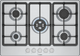 Bosch PGQ7B5K90 Series 4 5 Burner Gas Hob, Stainless Steel