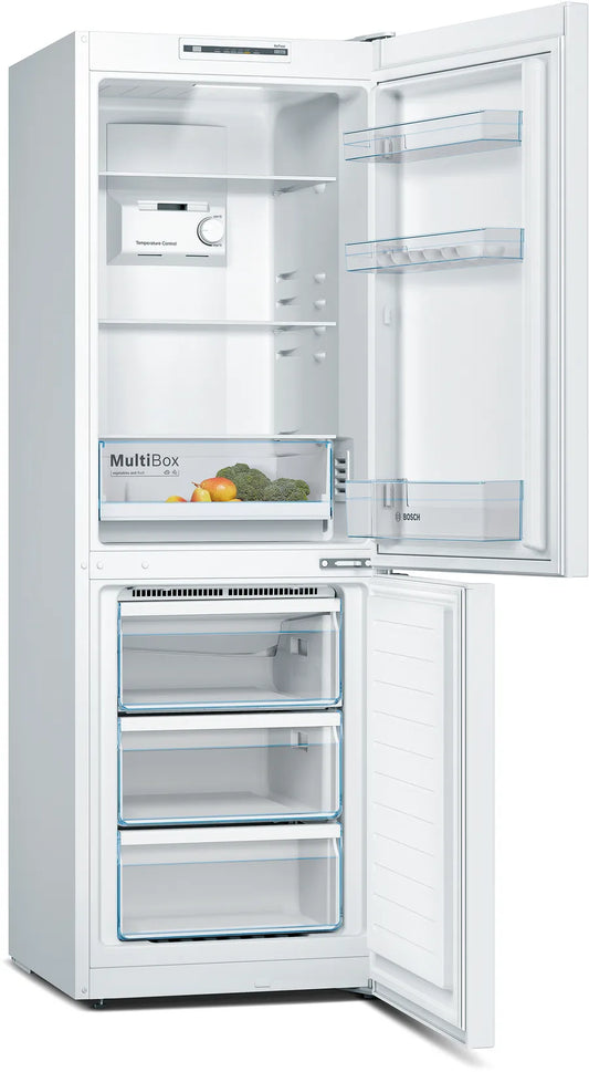 Bosch KGN33NWEBG Series 2 No Frost Fridge Freezer, 60/40, White, E Rated