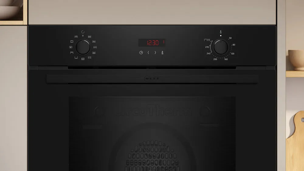 Neff B2DCG7AK3B N30 Built-In Electric Single Oven with Pyrolytic Cleaning, Black, A+ Rated