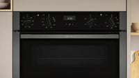 Neff U1ACE2AG3B N50 Built-In Electric Double Oven, Graphite Grey, A Rated