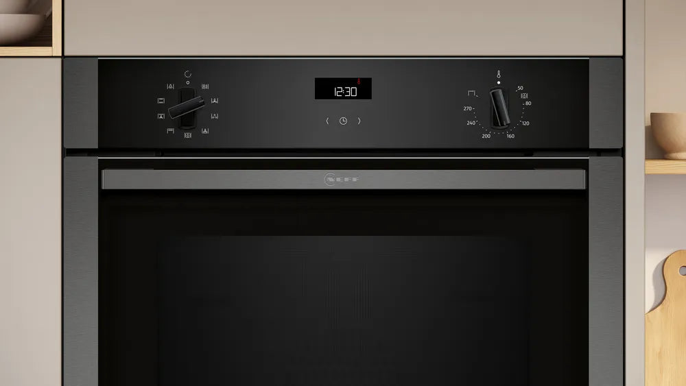 Neff B1ACE4AG3B N50 Built-In Electric Single Oven, Graphite Grey, A+ Rated