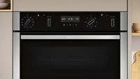 Neff U2ACH7AN7B N50 Built-In Electric Double Oven with Pyrolytic Cleaning, Stainless Steel, A Rated