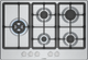 Bosch PGM7B5K90 75cm 5 Burner Gas Hob, Stainless Steel