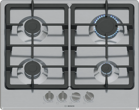 Bosch PGP6B5K90 Series 4 4 Burner Gas Hob, Stainless Steel