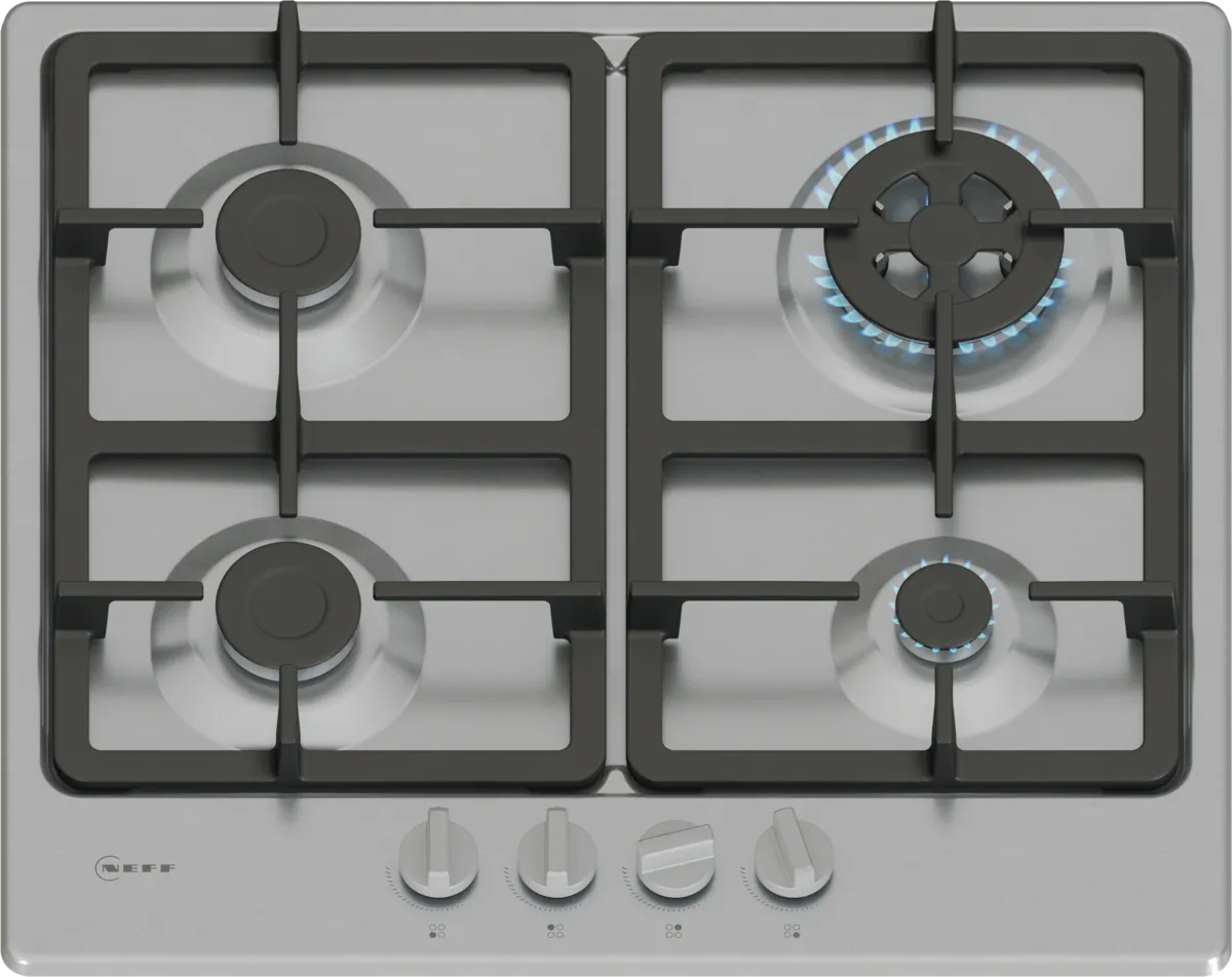 Neff T26GKH8N0 N50 4 Burner Gas Hob, Stainless Steel