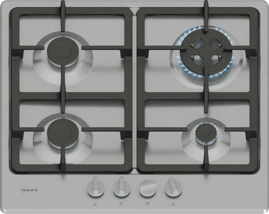Neff T26GKH8N0 N50 4 Burner Gas Hob, Stainless Steel