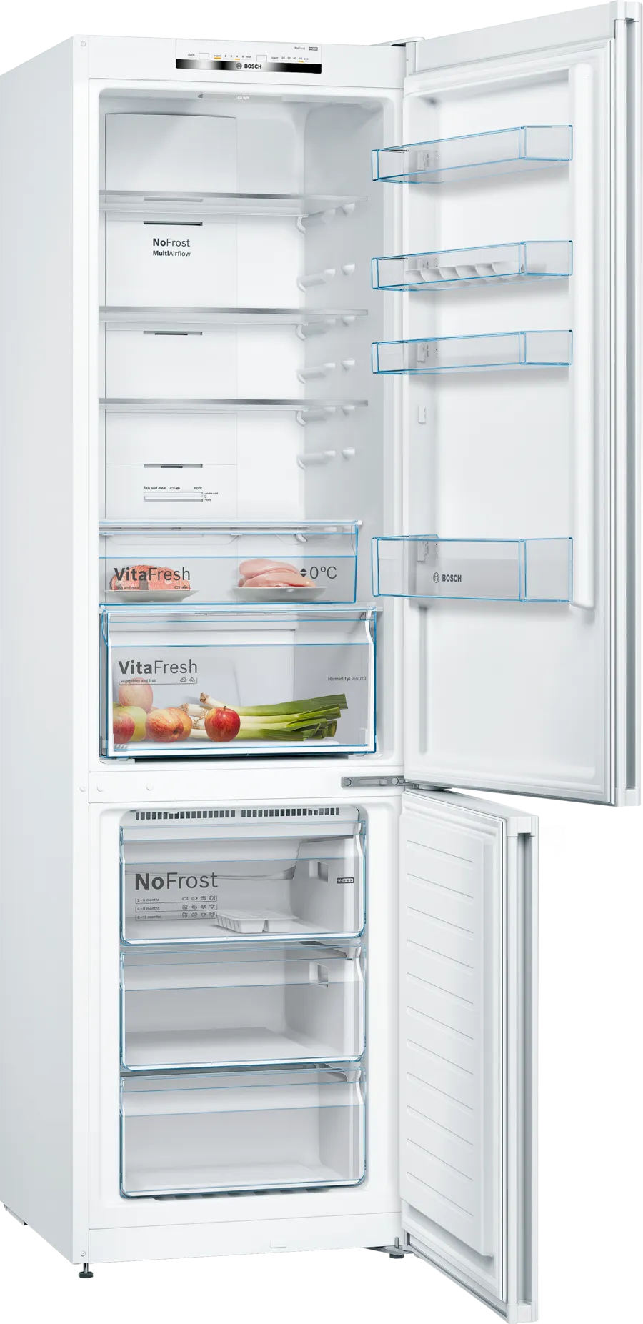 Bosch KGN392WEBG Series 4 Total No Frost Fridge Freezer, 70/30, White, E Rated