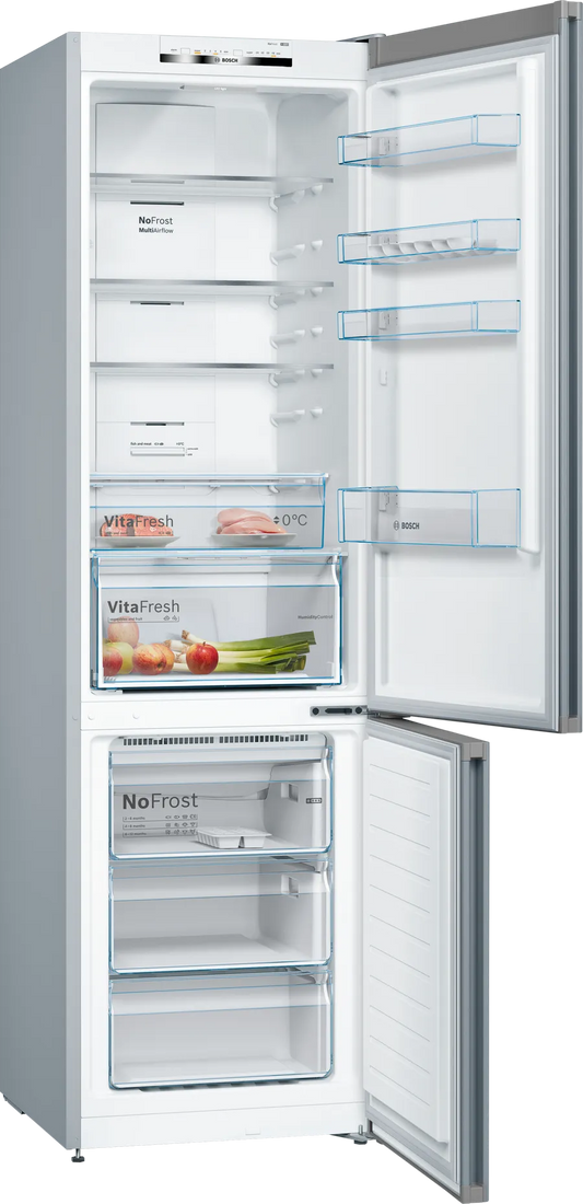 Bosch KGN392LEBG Series 4 Total No Frost Fridge Freezer, 70/30, Stainless Steel, E Rated