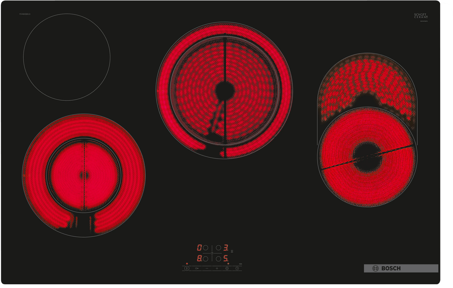 Bosch PKH811BB1D Series 4 80cm Ceramic Hob, Black