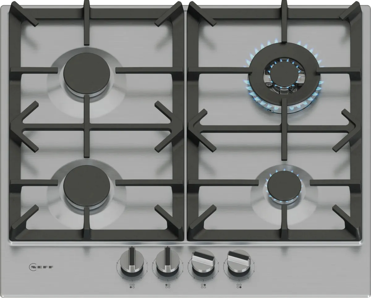 Neff T26CIH8N0 N70 4 Burner Gas Hob, Stainless Steel